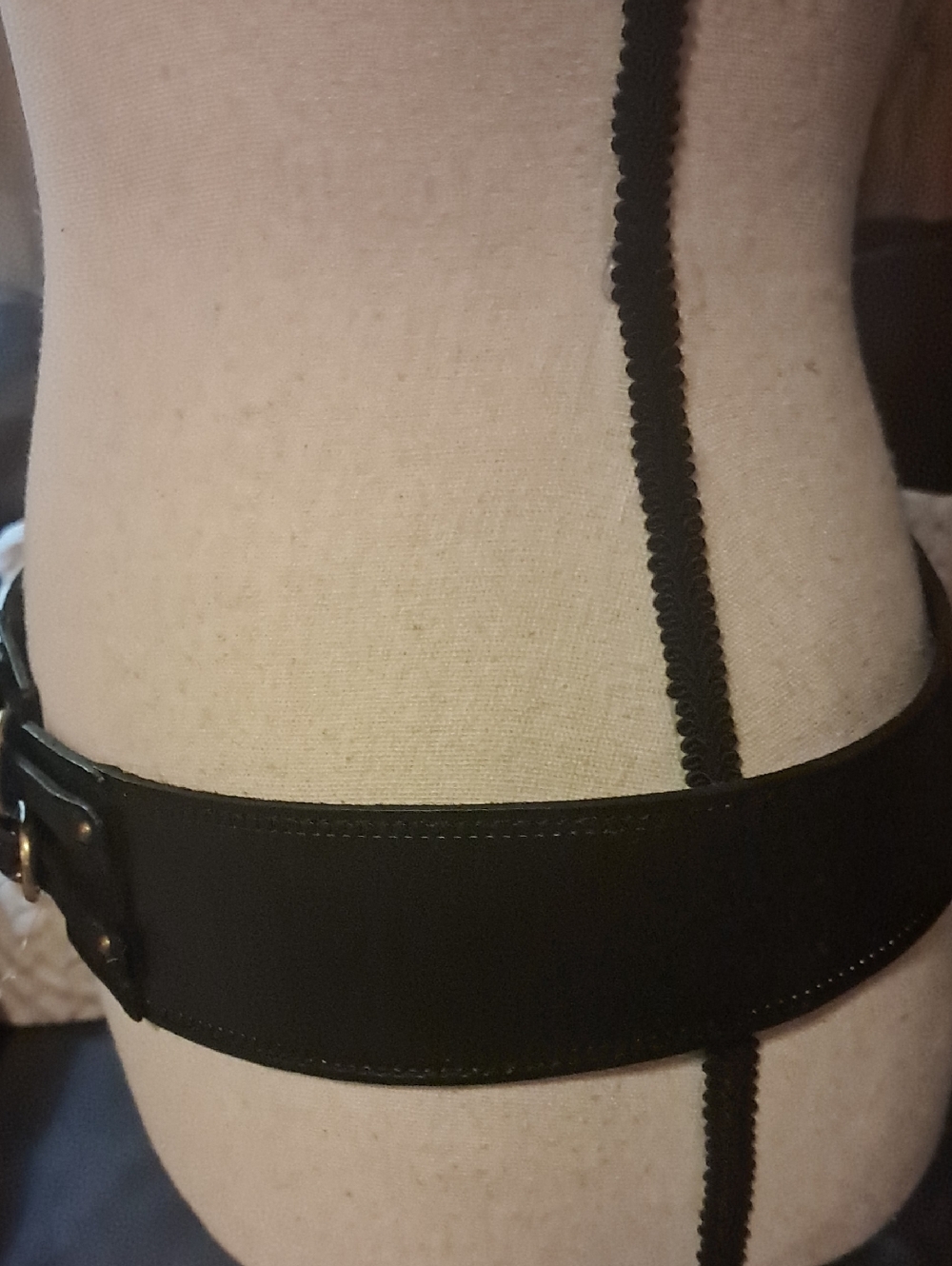 Fossil Black Wide Waist Belt with Double Gold Buckles Boho Festival Cottagecore - Picture 3 of 8